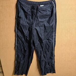 Vintage Nike Windbreaker Pants Mens L Black Swoosh Y2K